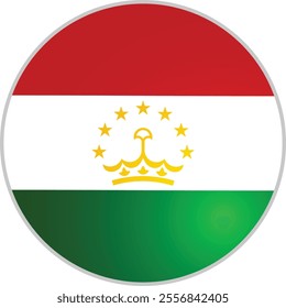 Tajikistan Round Flag Icon Vector