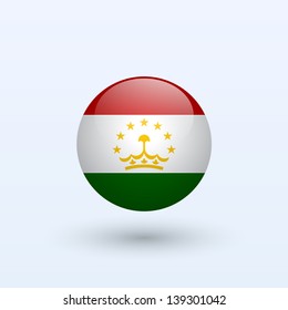 Tajikistan Round Flag. Vector illustration.