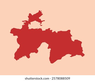 Tajikistan simple flat red map
