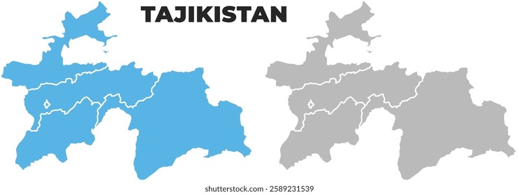 Tajikistan simple maps flat illustration
