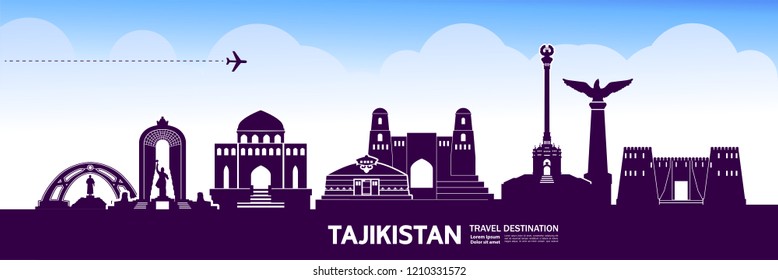 Tajikistan travel Destination vector illustration.