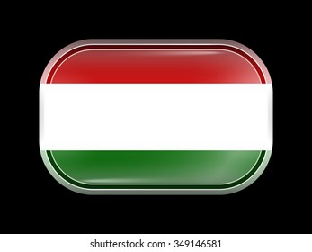 Tajikistan Variant Flag. Rectangular Shape with Rounded Corners. This Flag is One of a Series of Glass Buttons