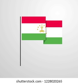 Tajikistan waving Flag design vector