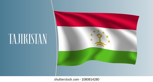 Tajikistan waving flag vector illustration. Iconic design element  as a national Tajik symbol 