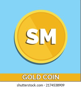 Tajikistani somoni gold coins. Tajikistani Money symbol. The Tajikistani somoni Currency Sign. Flat Design Coins. Can be used for web, mobile, infographic and print. eps10 Vector illustration.