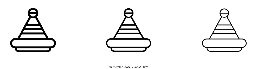 Tajine icon in tree different line stroke sizes.