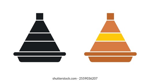 Tajine icons in black and colored version