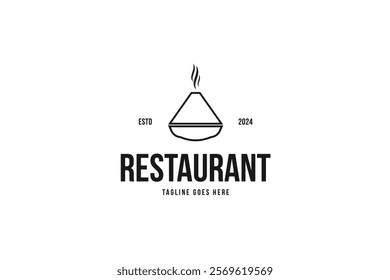 Tajine or tagine logo design with line art vector template illustration