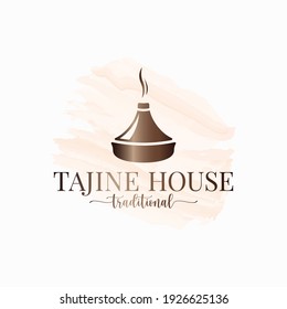 Logo de la acuarela tayika o tagine sobre fondo blanco