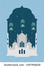 tajmahal and lamps eid mubarak
