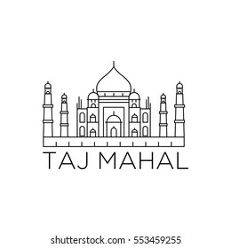 ícone de linha tajmahal marco vector eps