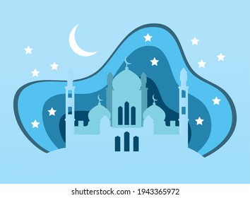 tajmahal with moon eid mubarak