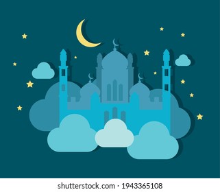 tajmahal night scene eid mubarak