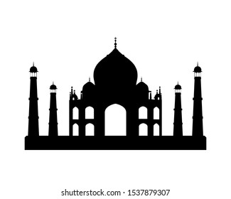 Taj-mahal on white background Representative of love in india Vector de stock
