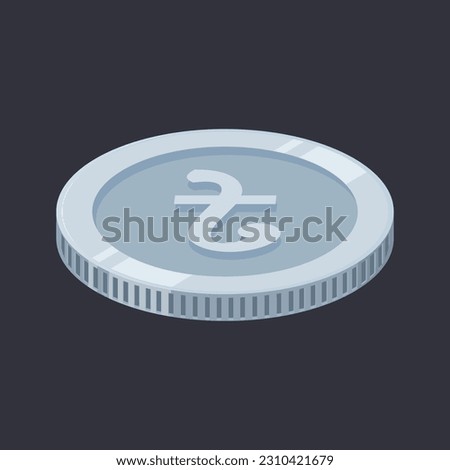 Taka Bangladesh Silver Coin Money Tin Vector