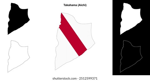 Takahama (Aichi) outline map set