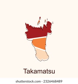 Takamatsu map. Blank vector map of the Country. Borders of Japan for your infographic. Vector illustration. design template