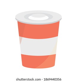 takaway coffee cup food in cartoon flat icon vector illustration