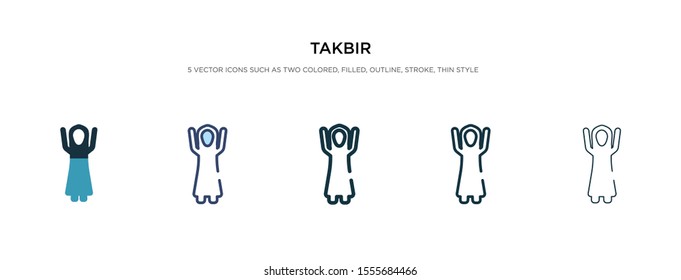 takbir icon in different style vector illustration. two colored and black takbir vector icons designed in filled, outline, line and stroke style can be used for web, mobile, ui