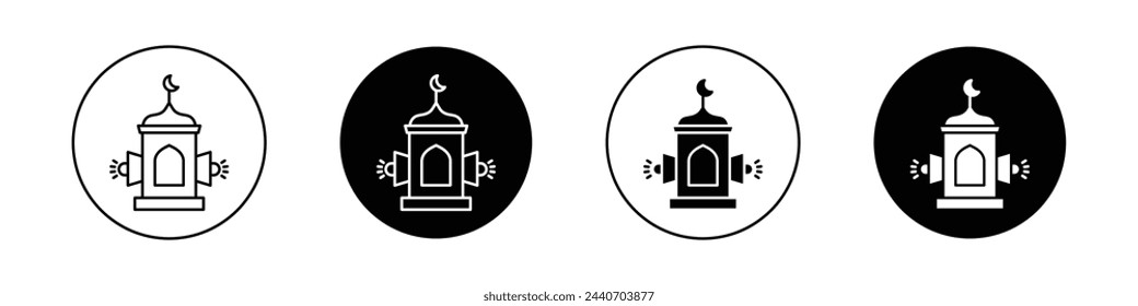 Conjunto de iconos de Takbir. símbolo vectorial de la oración del islam. signo de azan mezquita islámica.