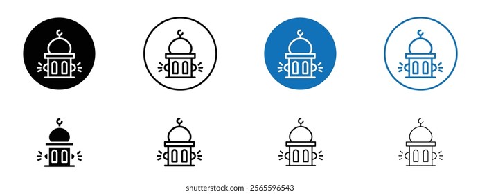 Takbir icons in black and blue colors