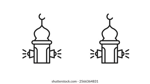Takbir icons in line stroke and flat versions