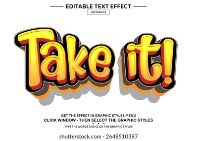 Take it 3D editable text effect template