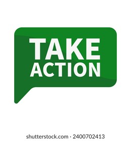 Take Action In Green Rectangle Shape For Promotion Business Marketing Information Social Media

