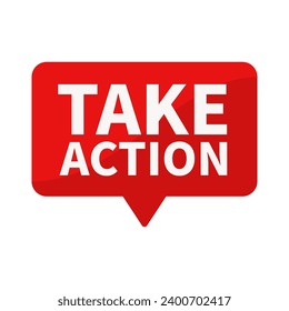 Take Action In Red Rectangle Shape For Promotion Business Marketing Information Social Media
