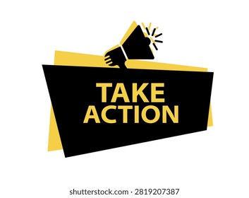 take action text information sign