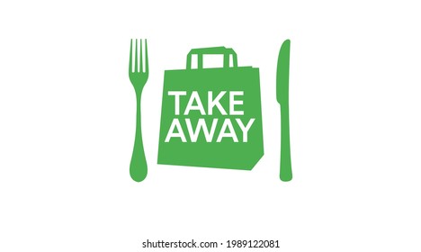 Take Away Bag Icon. Vector Take away bag icon illustration sign