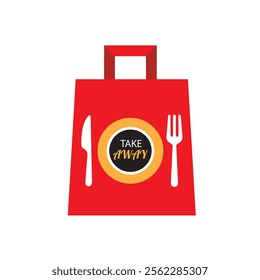 Take Away Bag Icon. Vector Take away bag icon illustration sign