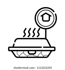 Take away box, meal vector icon