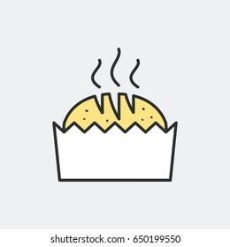 Take away bread symbol concept. Flat and isolated vector eps illustration icon with minimal and modern design.