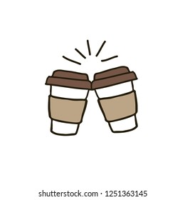 take away coffee cup doodle icon
