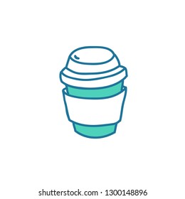 take away coffee cup doodle icon