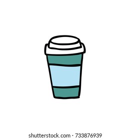 take away coffee cup doodle icon