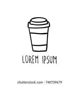 take away coffee cup doodle icon