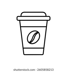 Take Away Coffee Cup Flat Line Icon. starbucks vector illustration