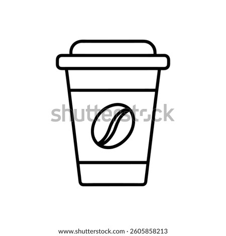 Take Away Coffee Cup Flat Line Icon. starbucks vector illustration