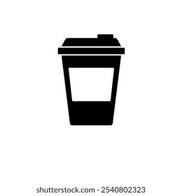 Take Away Coffee, Cup To Go Solid Flat Vector Icon Isolated on White Background.