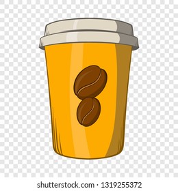 Take away coffee cup icon in cartoon style on a background for any web design 