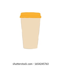 Take away coffee cup icon. A cup to carry. One Cup. Realistic Mockup.
