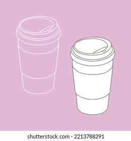 Take away coffee cup icon. A cup to carry. One Cup. Realistic Mockup.