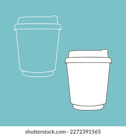Take away coffee cup icon. A cup to carry. One Cup. Realistic Mockup.