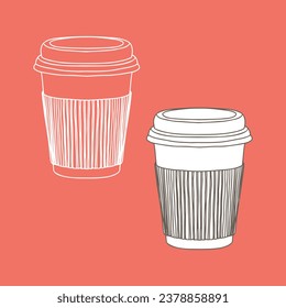 Take away coffee cup icon. A cup to carry. One Cup. Realistic Mockup.