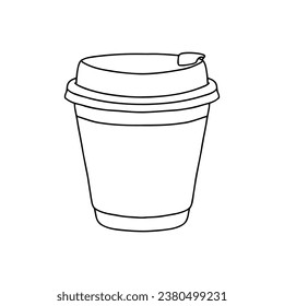Take away coffee cup icon. A cup to carry. One Cup. Realistic Mockup.