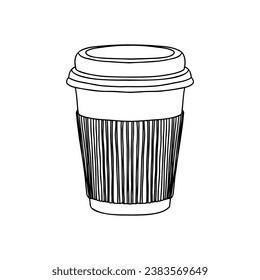 Take away coffee cup icon. A cup to carry. One Cup. Realistic Mockup.