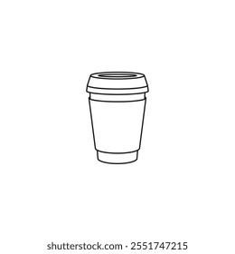 Take away coffee cup icon. A cup to carry. One Cup. Realistic Mockup.