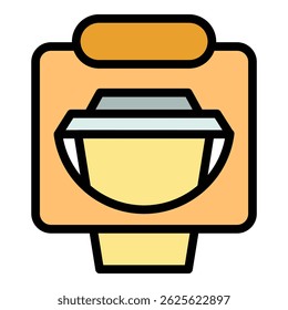 Take away coffee cup icon. Outline Take away coffee cup vector icon for web design isolated on white background color flat